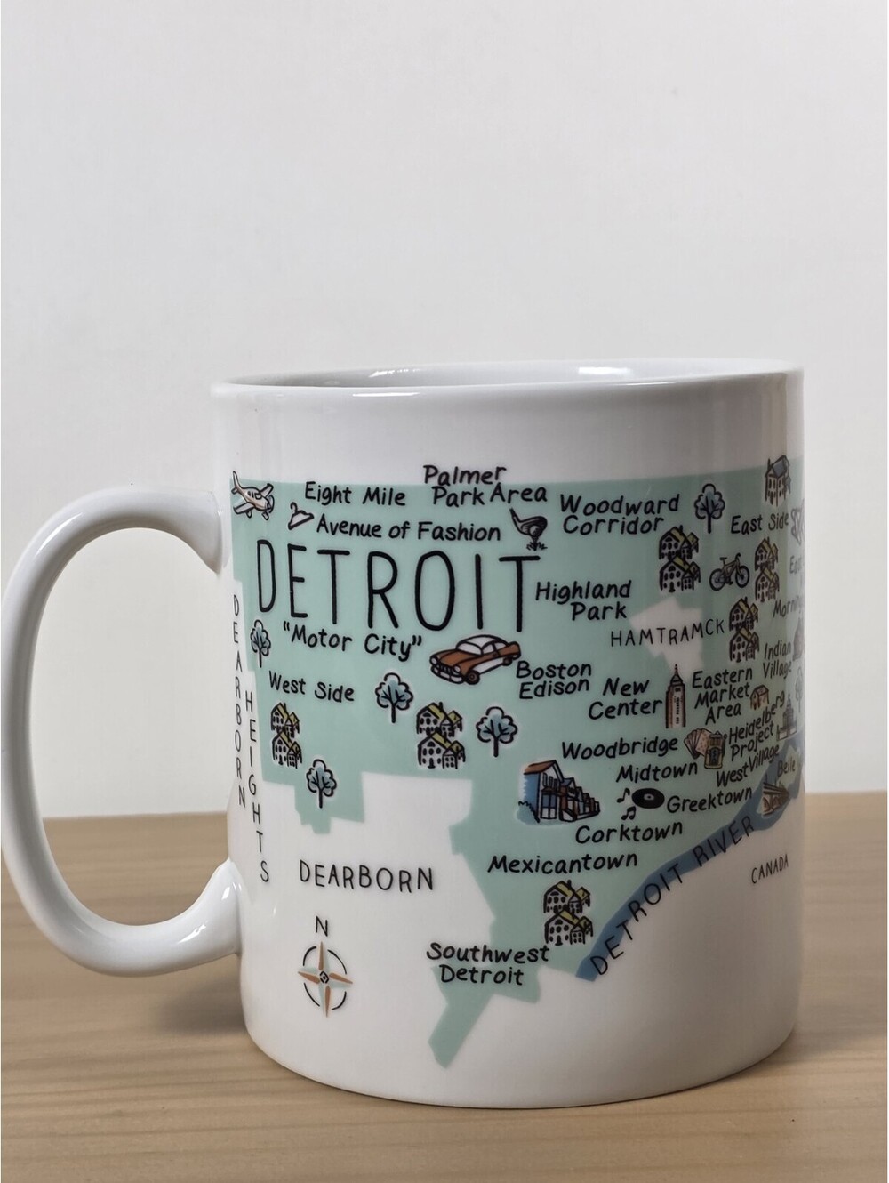 222 Fifth TPTS International MY PLACE DETROIT JUMBO MUG Coffee Tea 24 Oz